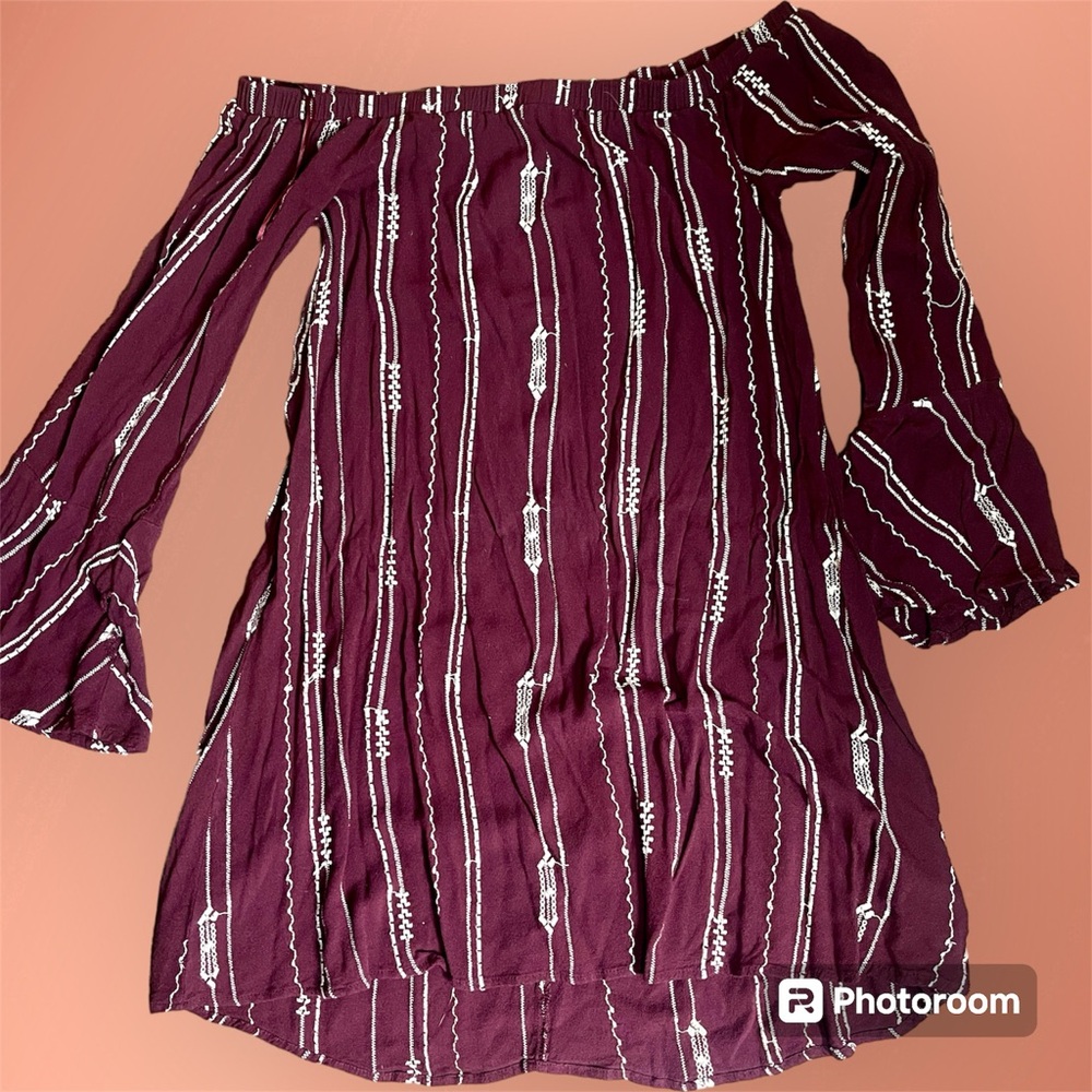 Off the shoulder long sleeve dress